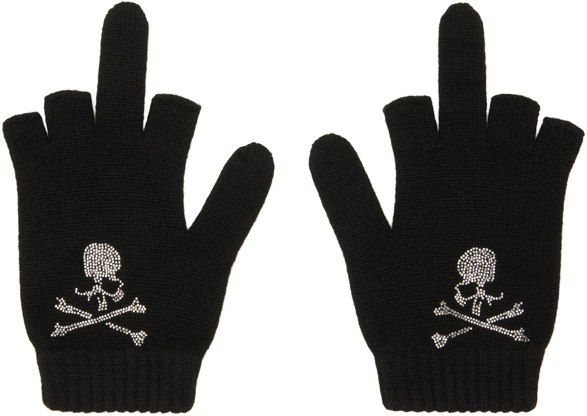 mastermind JAPAN Black Open Fingered Gloves