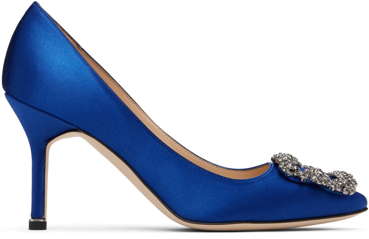 Manolo Blahnik Blue Hangisi Heels