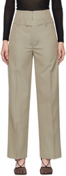 Subtle Le Nguyen Khaki Double Waistband Trousers