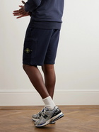 Stone Island - Straight-Leg Logo-Appliquéd Garment-Dyed Cotton-Jersey Shorts - Blue