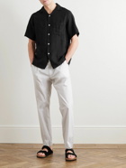 Portuguese Flannel - Camp-Collar Linen Shirt - Black