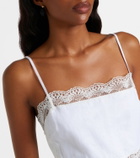 Staud Amalina lace-trimmed linen minidress