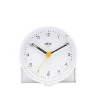 Braun Classic Analogue Alarm Clock in White