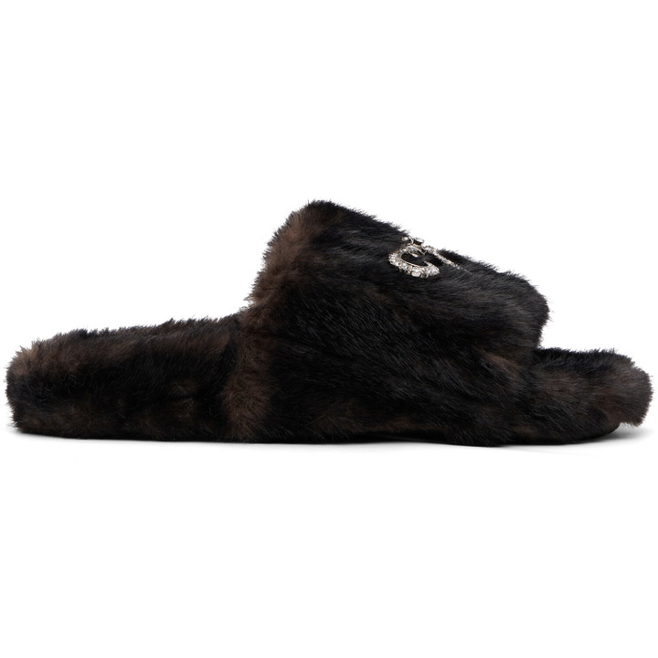 Photo: Balenciaga Brown Furry Slides