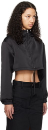 We11done Black Cropped Hoodie