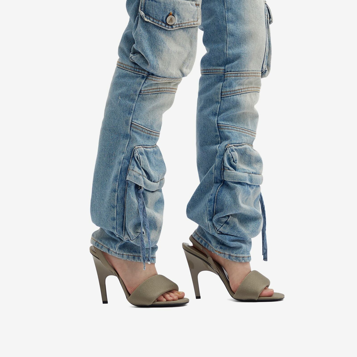 The Attico Women's Rem Heel Sandal in Grey