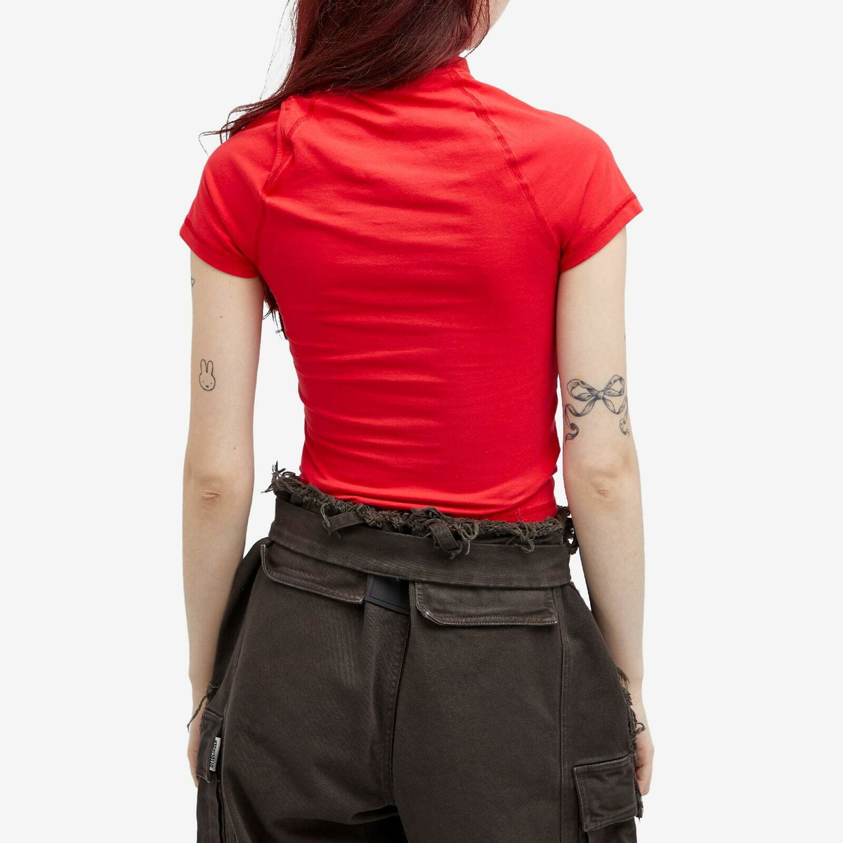 Ottolinger Women's Deconstructed T-Shirt in Red Ottolinger