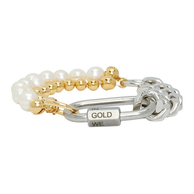 Photo: IN GOLD WE TRUST PARIS Silver and Gold Cuban Link Bracelet