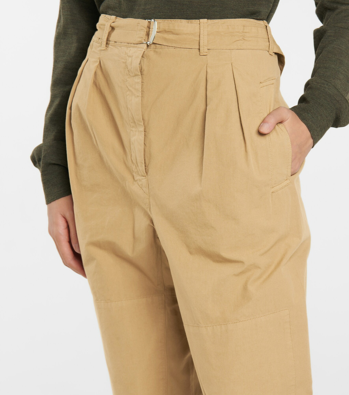 Lemaire - High-rise cotton poplin pants