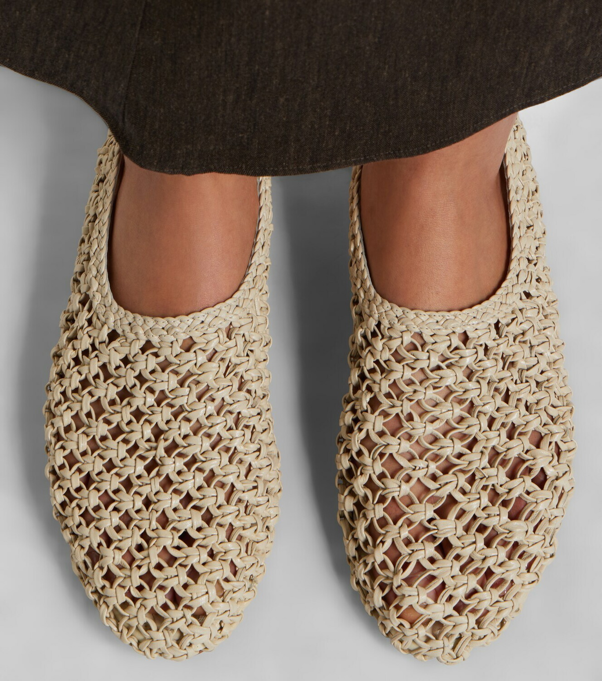 Souliers Martinez Pisa woven leather ballet flats