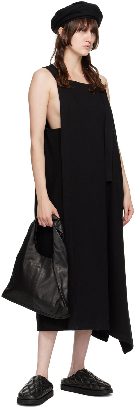 Y's Black Asymmetrical Maxi Dress