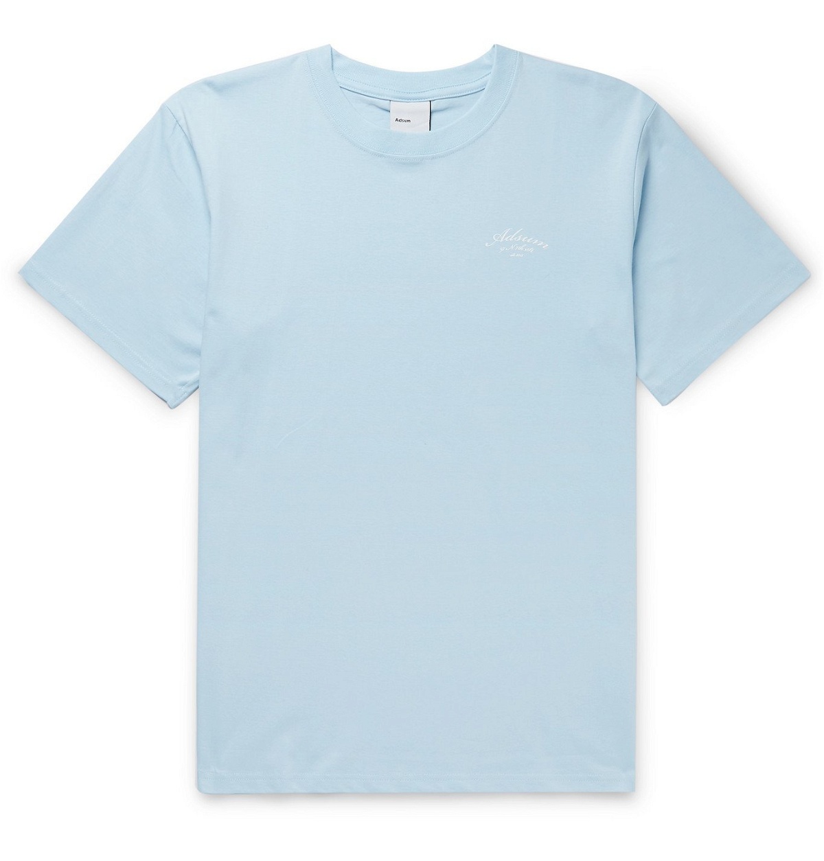 Adsum - Script Logo-Print Cotton-Jersey T-Shirt - Blue Adsum