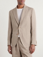 De Petrillo - Linen Single-Breasted Blazer - Neutrals