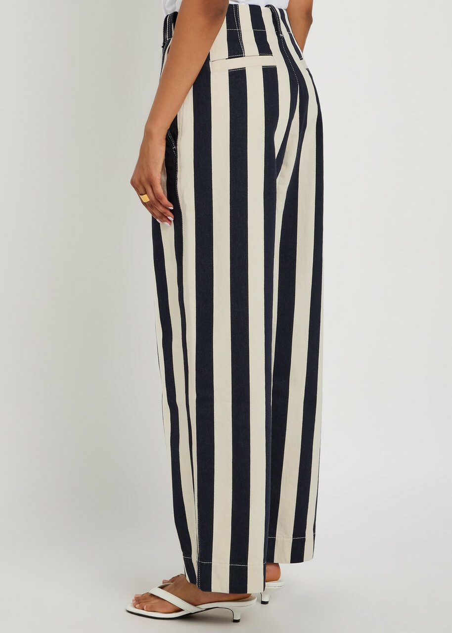 Jacquemus Le De-nîmes Parasol Striped Denim Trousers Navy