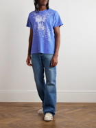 ERL - Paint-Splattered Cotton-Jersey T-Shirt - Blue