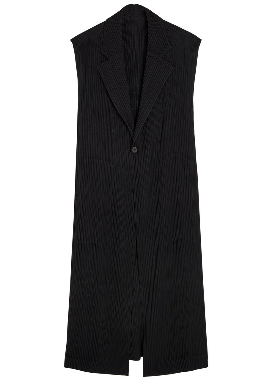 Issey Miyake Pleated Crepe Vest Black