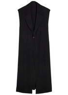 Issey Miyake Pleated Crepe Vest Black