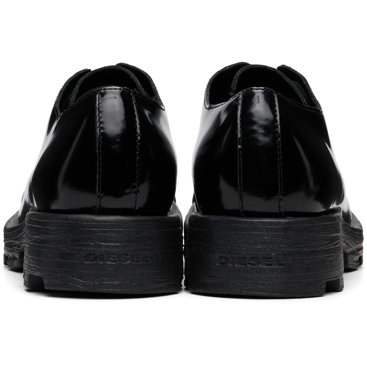 Diesel Black D-Hammer-Leather Lace-Up Oxfords