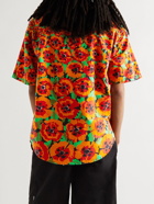 STÜSSY - Camp-Collar Printed Cotton Shirt - Orange