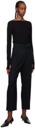 Totême Black Deep Pleat Trousers