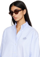 Prada Eyewear Brown Angular Butterfly Sunglasses