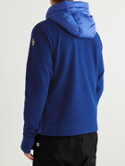 Moncler Grenoble - Panelled Quilted Shell and Fleece Hooded Down Ski Jacket - Blue