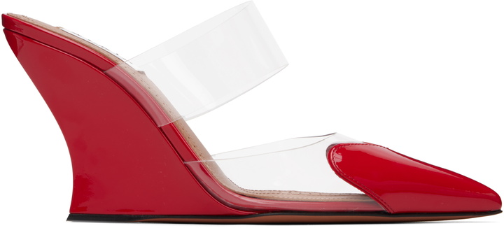 Photo: ALAÏA Red 'Le Cœur' Wedge Mule Heels