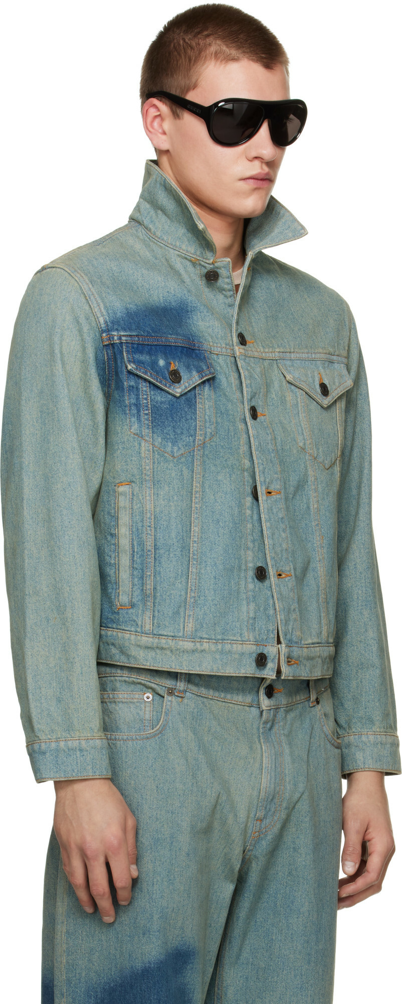 Jean Paul Gaultier Blue 'The Face' Denim Jacket