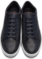 Paul Smith Navy Leather Geo Hassler Sneakers