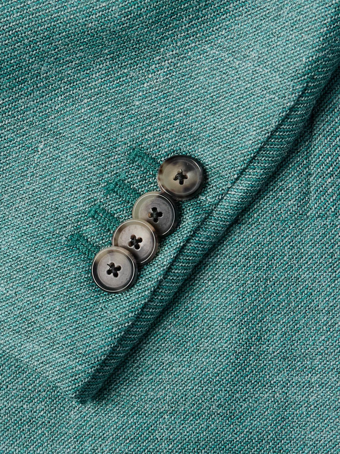 Caruso - Wool, Silk and Linen-Blend Blazer - Blue