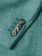 Caruso - Wool, Silk and Linen-Blend Blazer - Blue