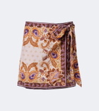 Alexandra Miro Lorelei printed cotton and silk wrap skirt