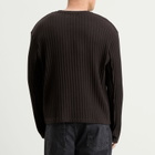 mfpen Men's Round Neck Sweater in Dark Brown Ajour Stripe