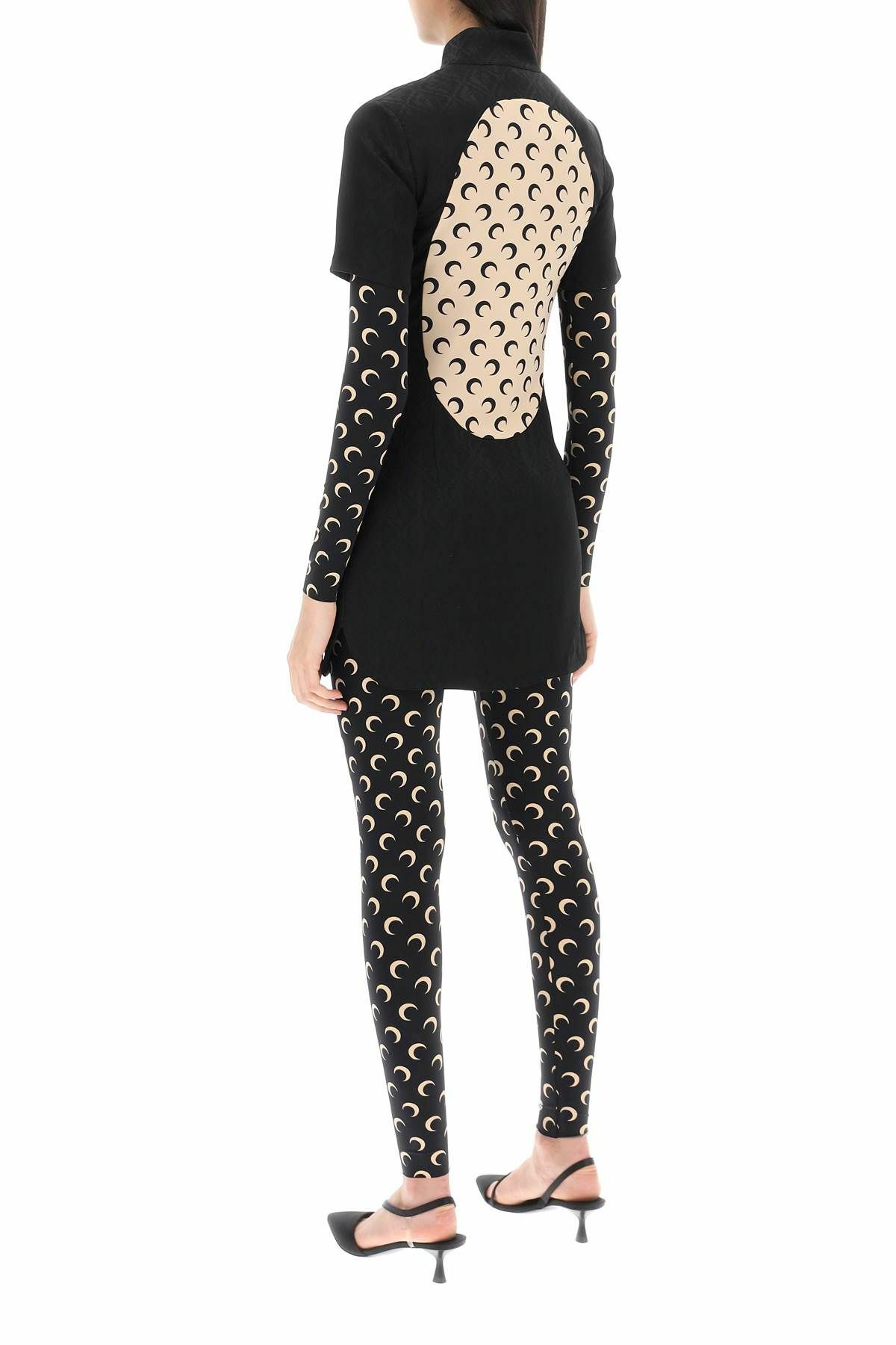 MARINE SERRE moon diamant jacquard mini dress Black