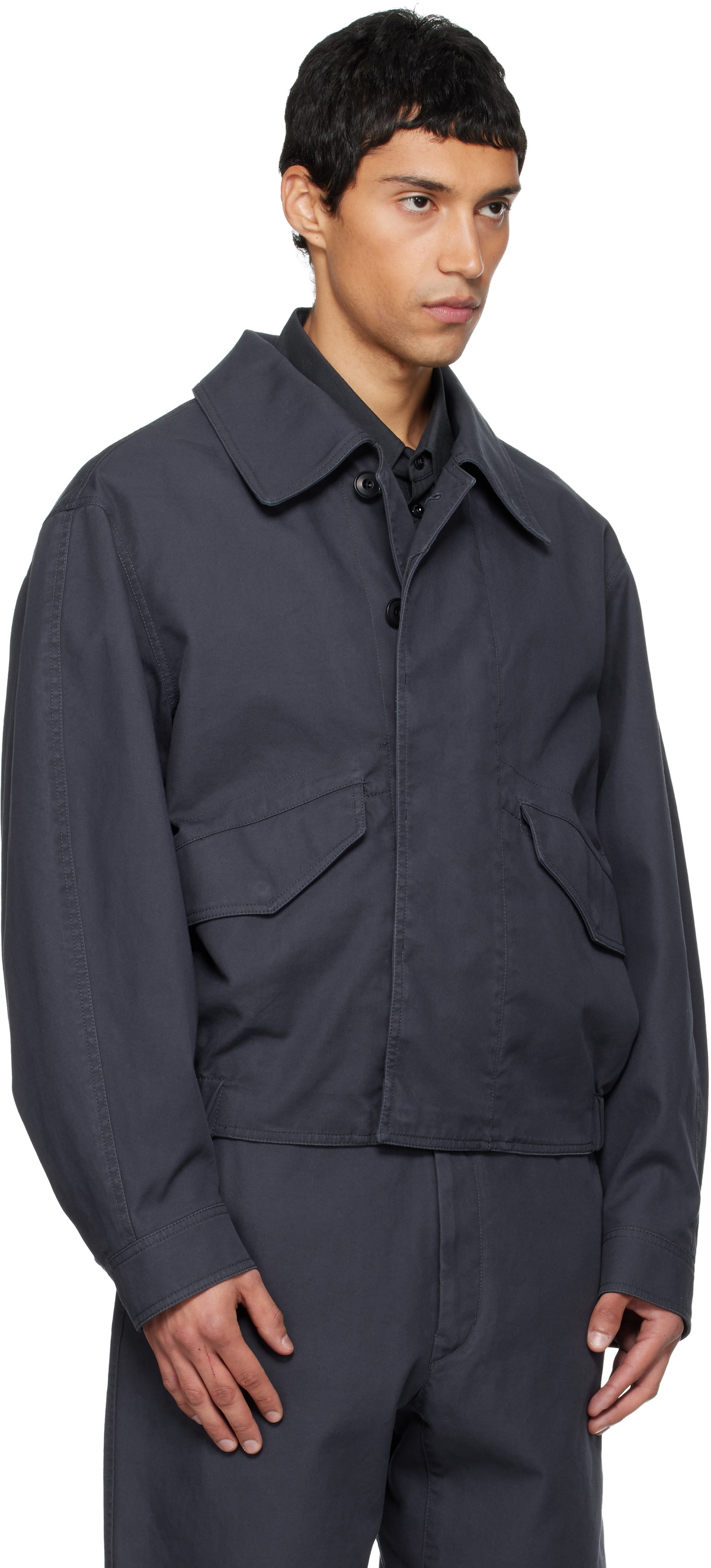 LEMAIRE Navy Boxy Blouson Jacket Lemaire