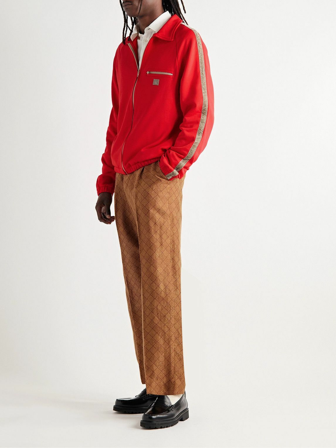 Acne Studios - Fremont Velvet-Trimmed Cotton-Blend Jersey