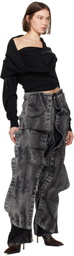 Y/Project Black Zip Insert Knit Sweater