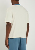 Nahmias Ringer Logo-print Cotton T-shirt White And Blue