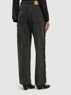 MARANT ETOILE Maella Embroidered Denim Wide Leg Jeans