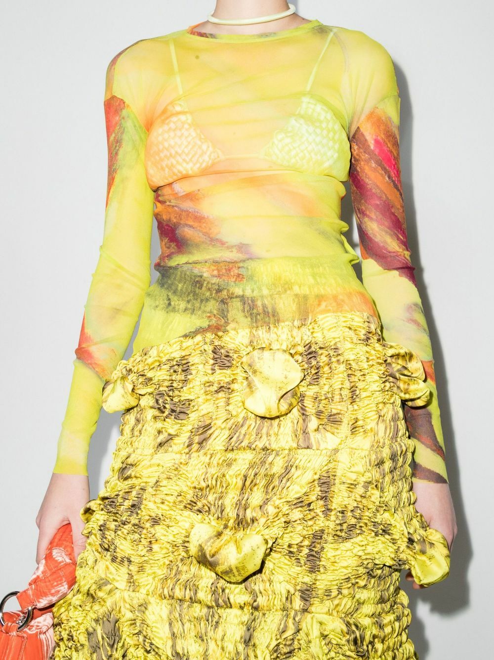 Paula Canovas Del Vas Printed Mesh Top Paula Canovas Del Vas