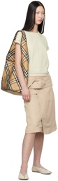 Burberry Beige Large Check Shoulder Bag