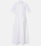 Erdem Embroidered cotton poplin shirt dress