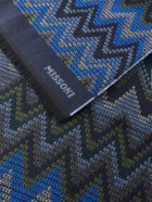 Missoni - Striped Crochet-Knit Wool Scarf - Blue