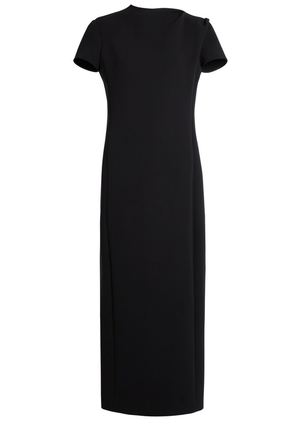 Photo: Khaite Iryl Open-back Draped Crepe Dress Black
