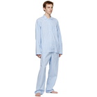 Tekla Blue and White Striped Pyjama Pants