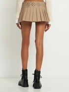 LUDOVIC DE SAINT SERNIN - Pleated Studded Denim Mini Skirt