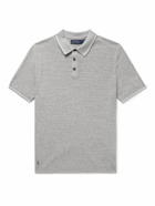 Polo Ralph Lauren - Textured-Knit Cotton and Linen-Blend Polo Shirt - Gray