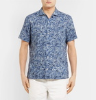 Incotex - Printed Cotton and Linen-Blend Shirt - Men - Blue