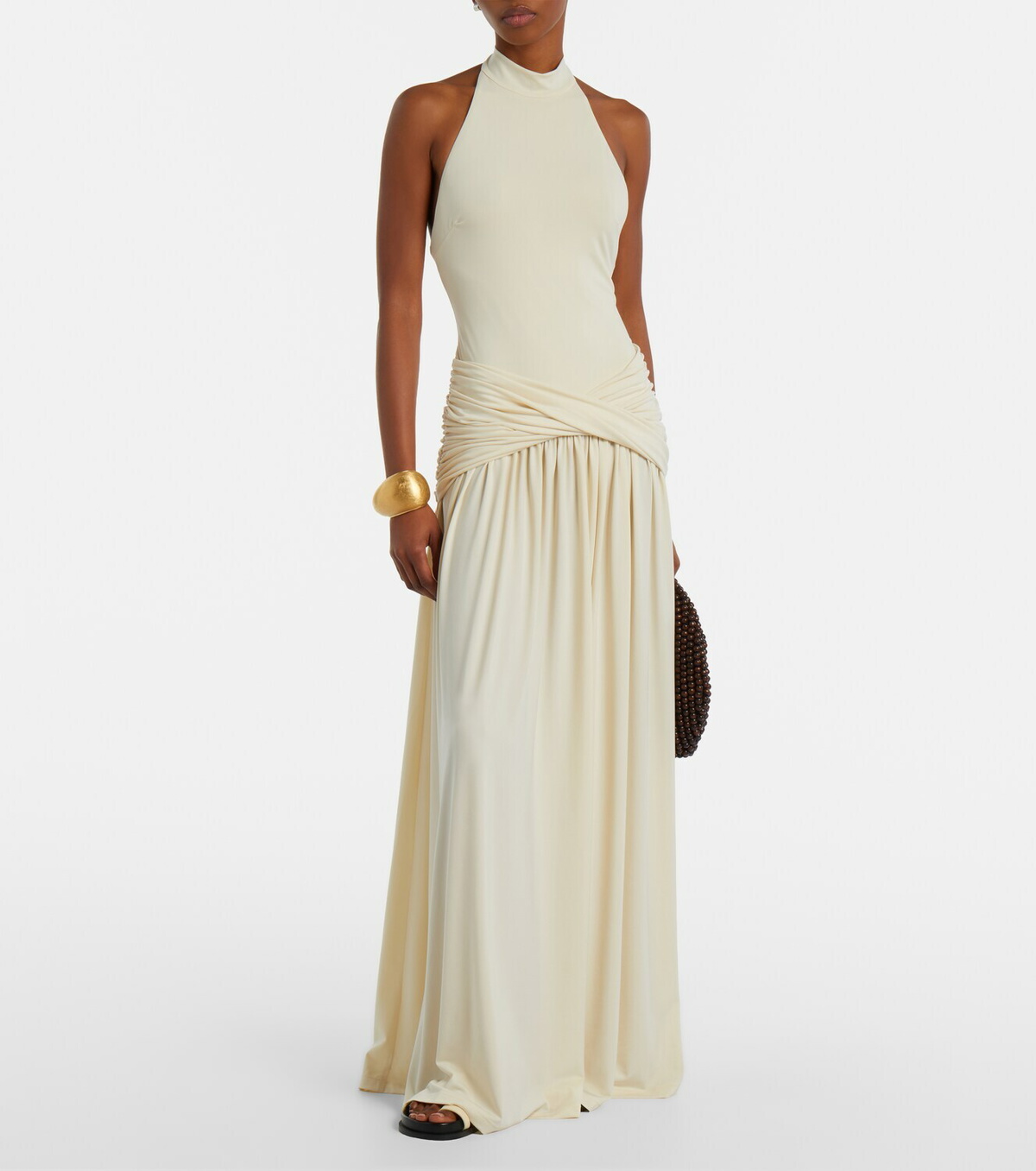 Bananhot Zoya draped halterneck maxi dress