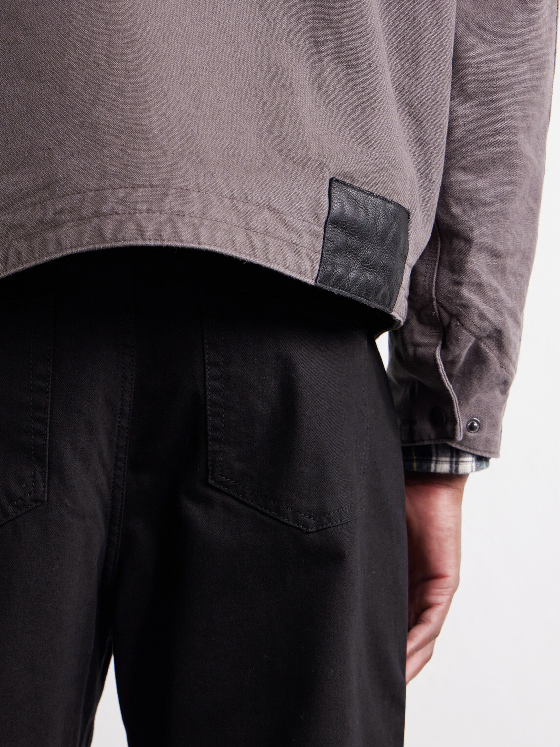 FrizmWORKS - Distressed Leather-Trimmed Cotton-Canvas Jacket - Brown